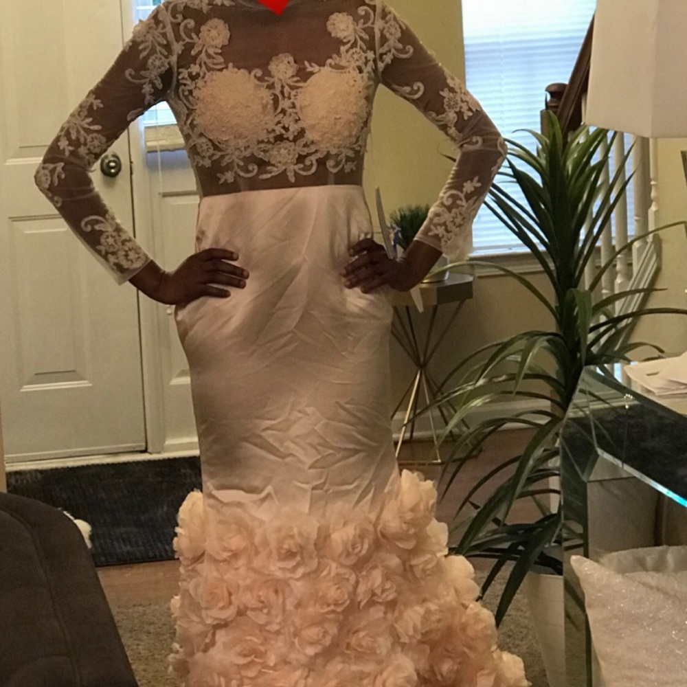 Peach prom dress